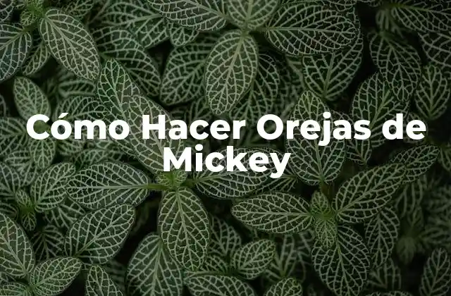 Cómo Hacer Orejas de Mickey