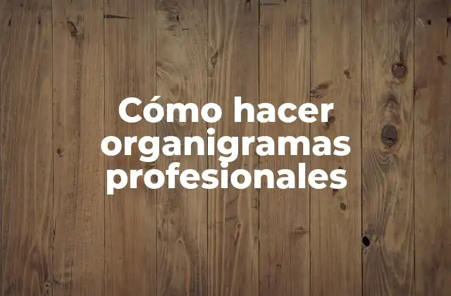 Cómo Hacer Organigramas Profesionales