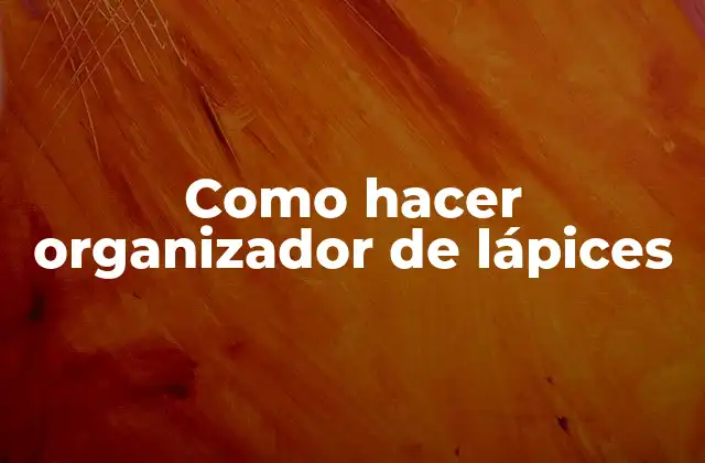 Como Hacer Organizador de Lápices