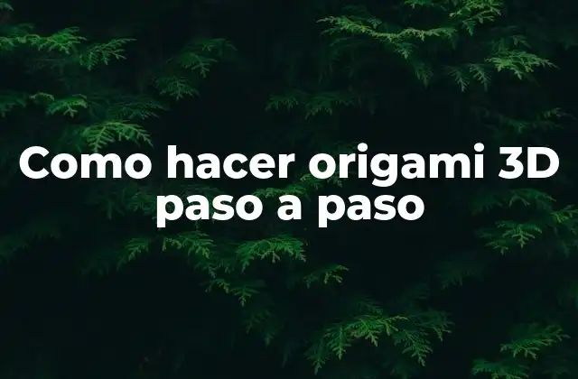 Como Hacer Origami 3d Paso a Paso