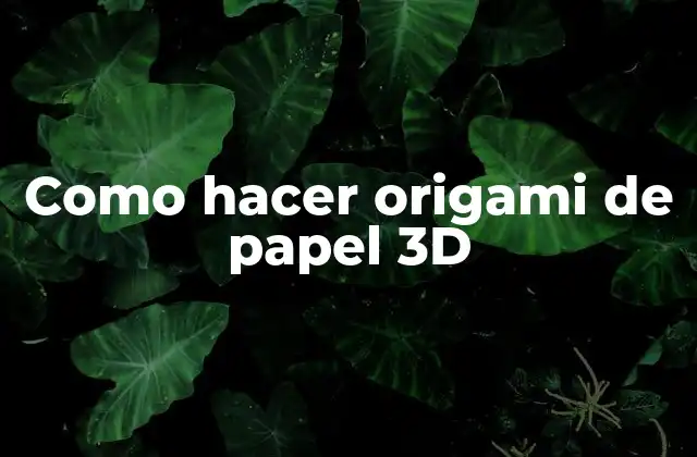 Como Hacer Origami de Papel 3d