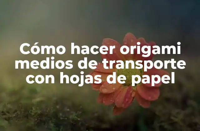 Cómo Hacer Origami Medios de Transporte con Hojas de Papel