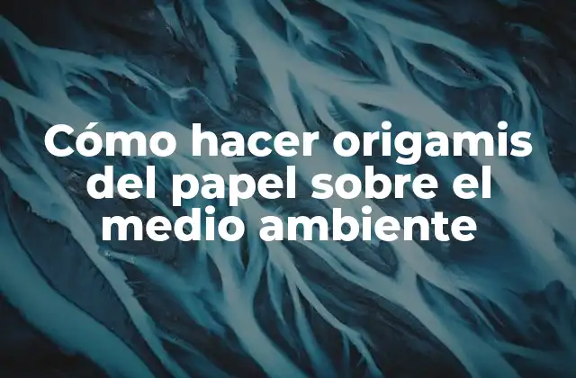 Cómo Hacer Origamis Del Papel sobre el Medio Ambiente