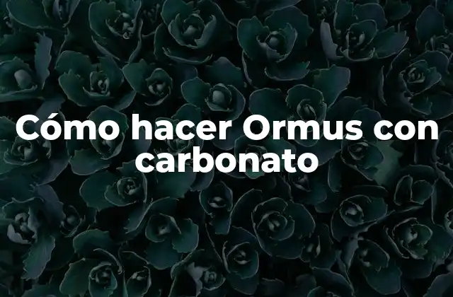 Cómo Hacer Ormus con Carbonato