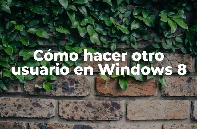 Cómo Hacer Otro Usuario en Windows 8