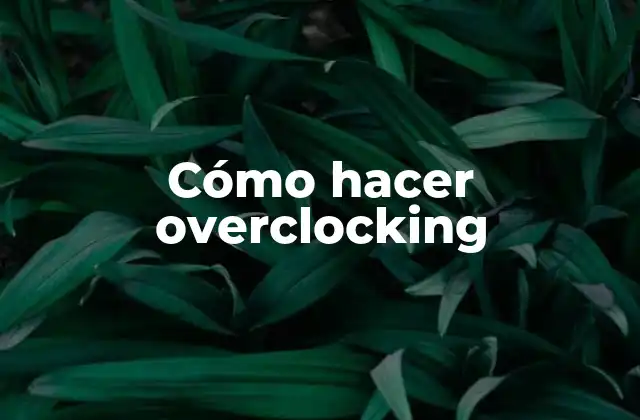 Cómo Hacer Overclocking