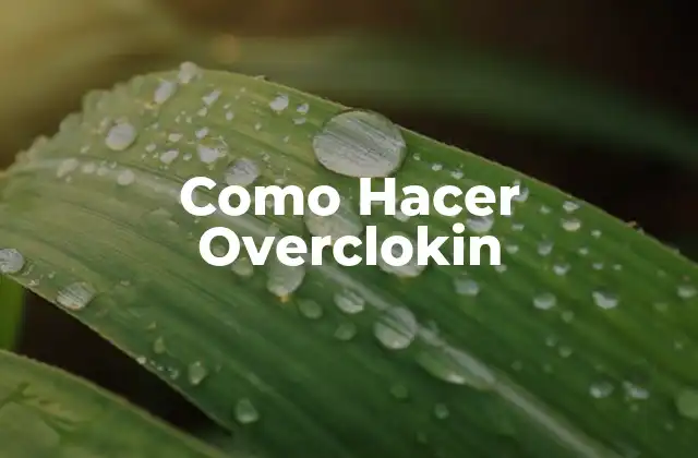 Como Hacer Overclokin