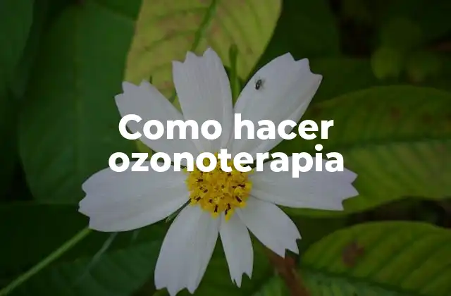 Como Hacer Ozonoterapia