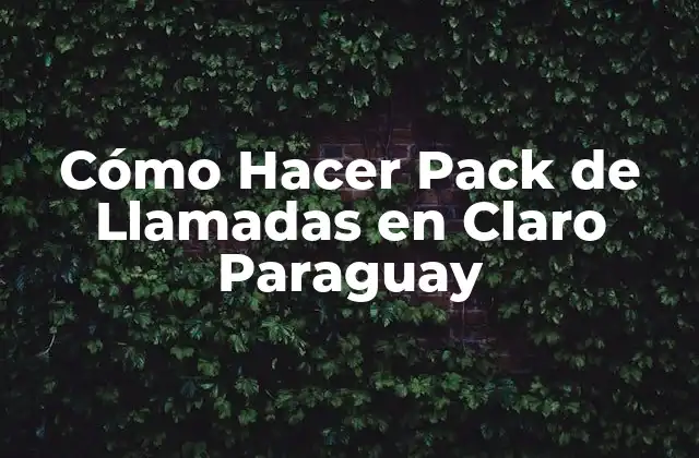 Cómo Hacer Pack de Llamadas en Claro Paraguay