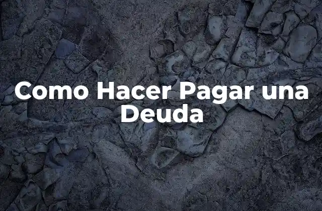 Como Hacer Pagar una Deuda