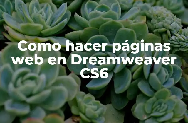Como Hacer Páginas Web en Dreamweaver Cs6