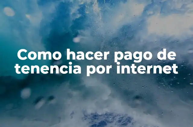 Como Hacer Pago de Tenencia por Internet