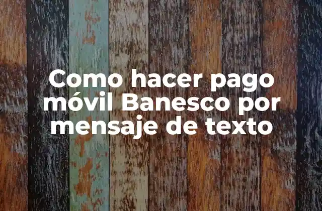 Como Hacer Pago Móvil Banesco por Mensaje de Texto
