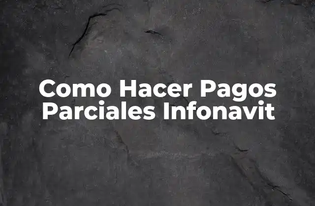 Como Hacer Pagos Parciales Infonavit