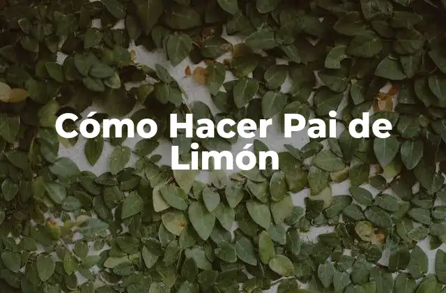 Cómo Hacer Pai de Limón 2 ¿Qué es el Pai de Limón?