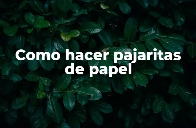 Como Hacer Pajaritas de Papel