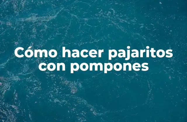Cómo Hacer Pajaritos con Pompones