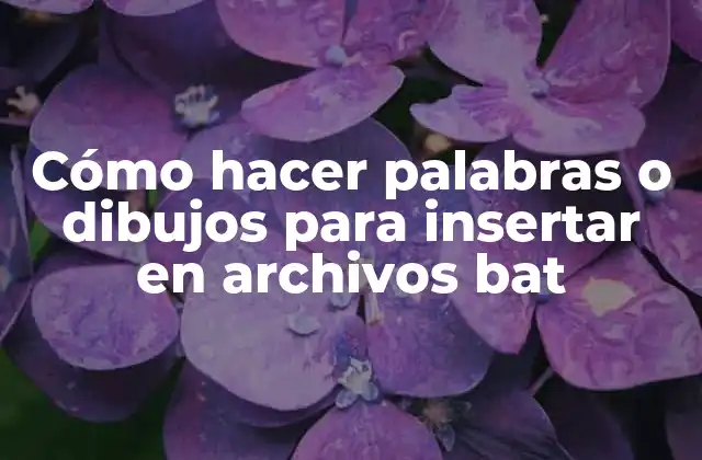 Cómo hacer palabras o dibujos para insertar en archivos bat