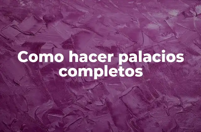 Como Hacer Palacios Completos