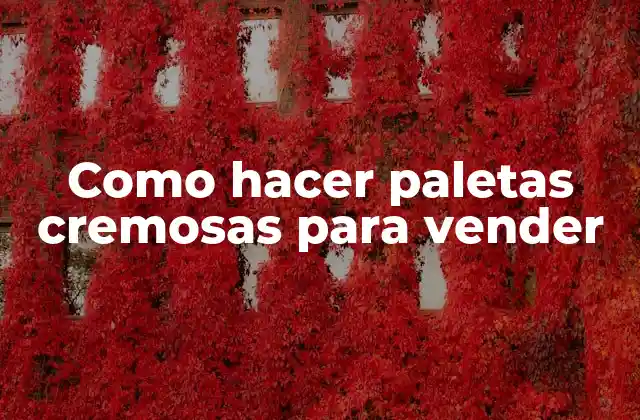 Como Hacer Paletas Cremosas para Vender