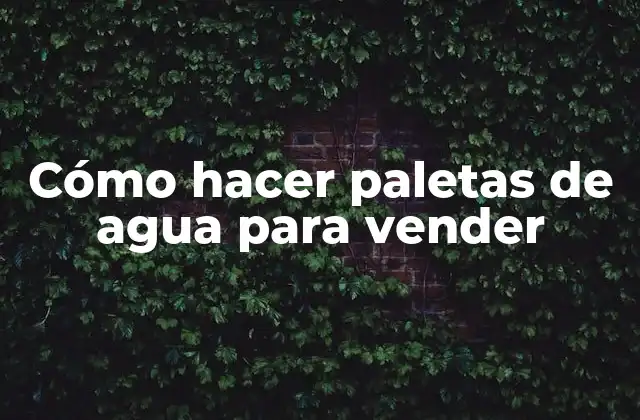Cómo Hacer Paletas de Agua para Vender