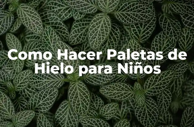 Como Hacer Paletas de Hielo para Niños