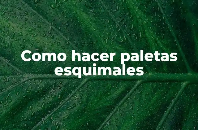 Como Hacer Paletas Esquimales