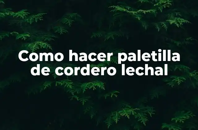 Como Hacer Paletilla de Cordero Lechal 2 ¿Qué es una paletilla de cordero lechal y para qué sirve?