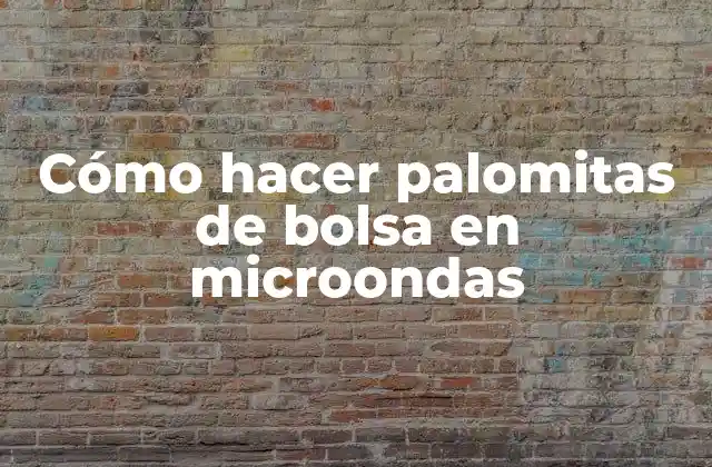 Cómo Hacer Palomitas de Bolsa en Microondas