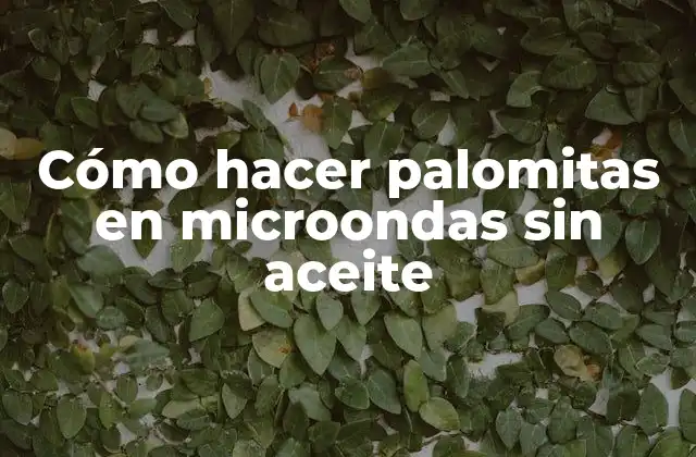 Cómo hacer palomitas en microondas sin aceite