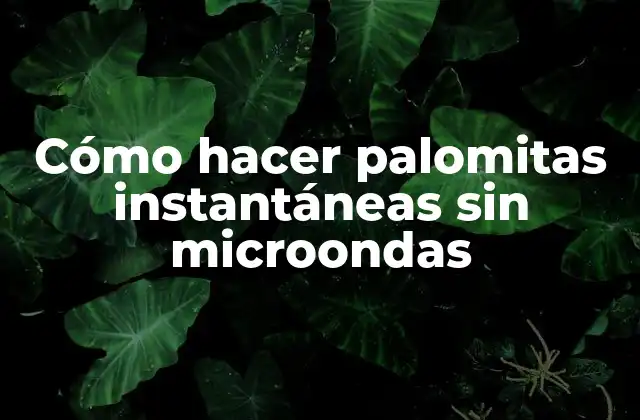 Cómo Hacer Palomitas Instantáneas sin Microondas