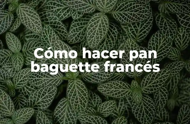 Cómo Hacer Pan Baguette Francés