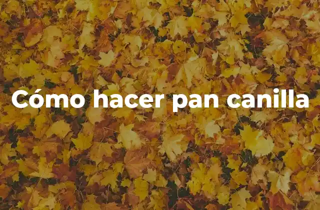 Cómo Hacer Pan Canilla