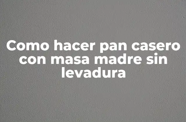 Como Hacer Pan Casero con Masa Madre sin Levadura