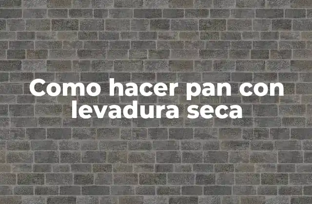 Como Hacer Pan con Levadura Seca