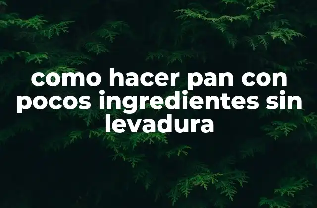 Como Hacer Pan con Pocos Ingredientes sin Levadura