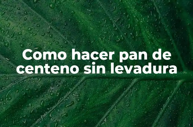 Como Hacer Pan de Centeno sin Levadura