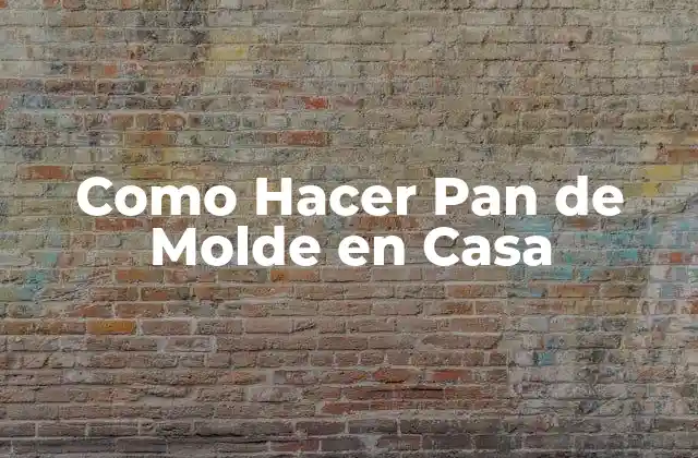 Como Hacer Pan de Molde en Casa