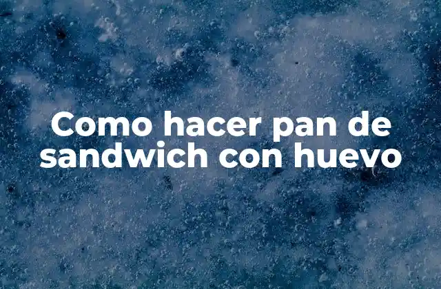 Como Hacer Pan de Sandwich con Huevo