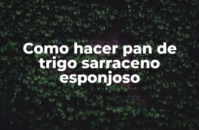 Como Hacer Pan de Trigo Sarraceno Esponjoso
