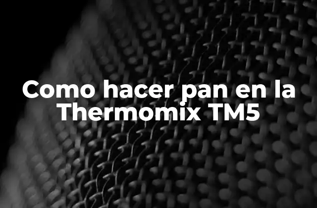 Como Hacer Pan en la Thermomix Tm5