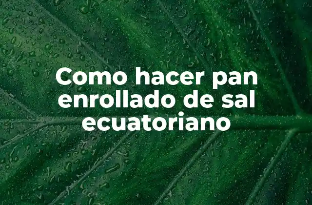 Como Hacer Pan Enrollado de Sal Ecuatoriano 2 El pan enrollado de sal ecuatoriano