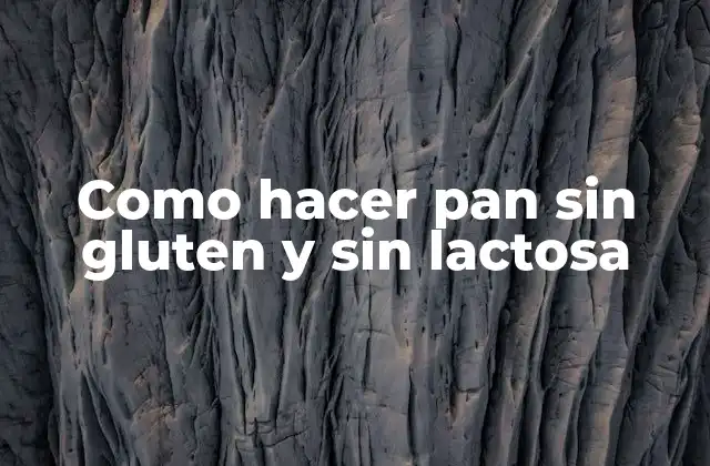 Como Hacer Pan sin Gluten y sin Lactosa