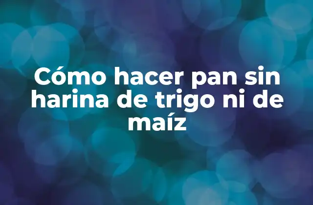 Cómo Hacer Pan sin Harina de Trigo ni de Maíz