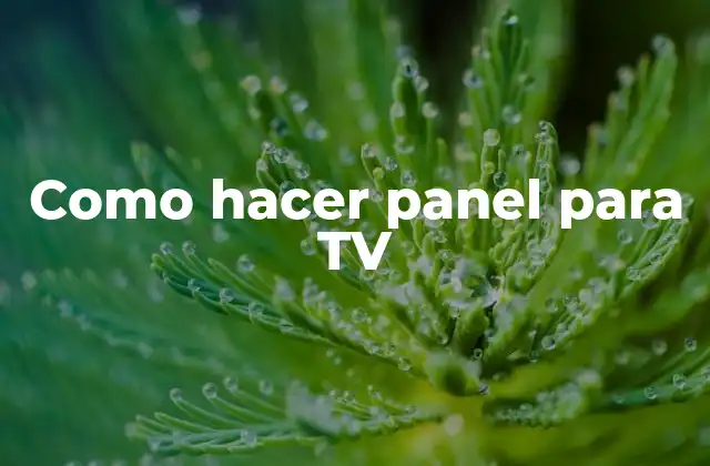 Como Hacer Panel para Tv