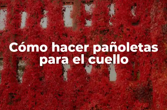 Cómo Hacer Pañoletas para el Cuello