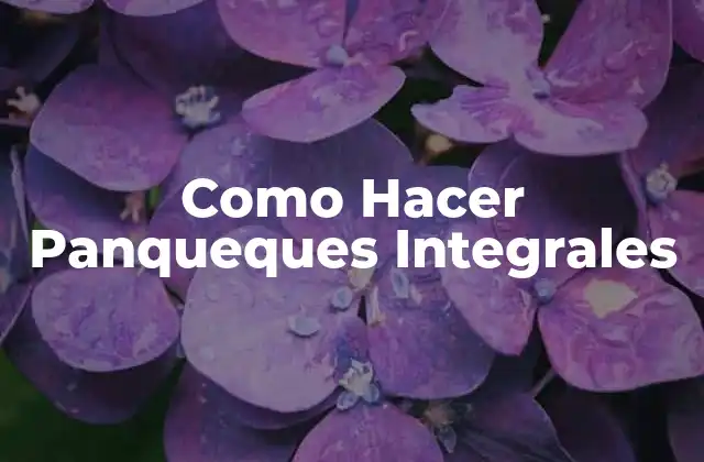 Como Hacer Panqueques Integrales
