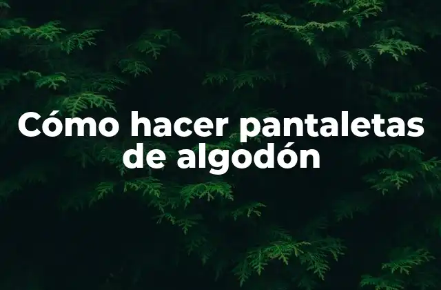 Cómo Hacer Pantaletas de Algodón 2 Cómo hacer pantaletas de algodón