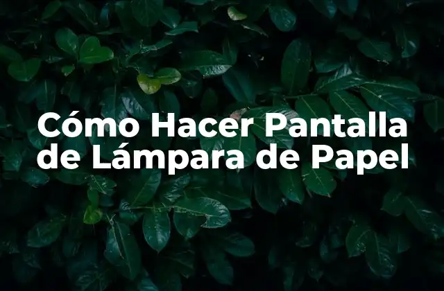 Cómo Hacer Pantalla de Lámpara de Papel