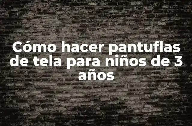 Cómo Hacer Pantuflas de Tela para Niños de 3 Años